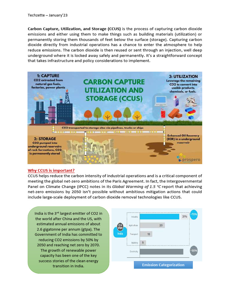 Annexure - CCUS - Techzette | PDF | Carbon Capture And Storage ...