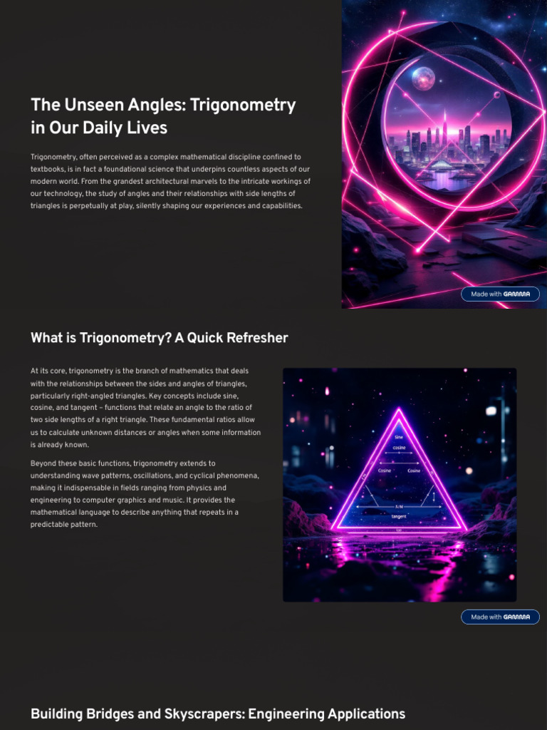 The Unseen Angles Trigonometry in Our Daily Lives | PDF | Trigonometry ...