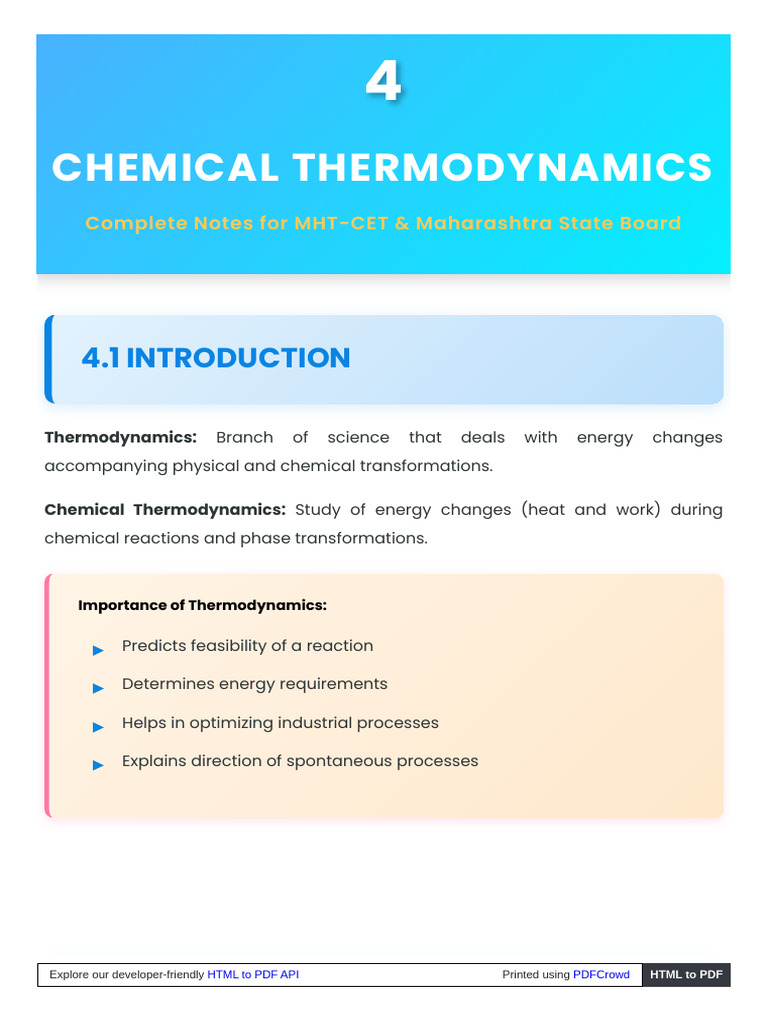 Chemical Thermodynamics Complete Notes - HTML | PDF | Gibbs Free Energy ...