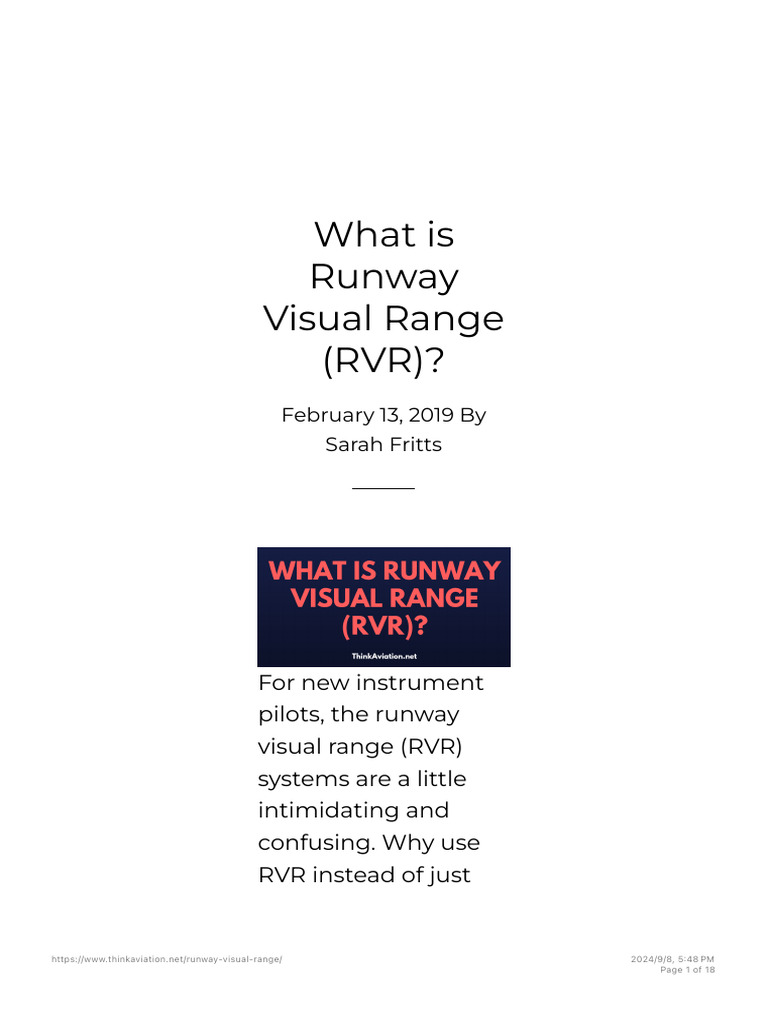 What Is Runway Visual Range (RVR) ? | PDF | Aviation Safety | Aviation