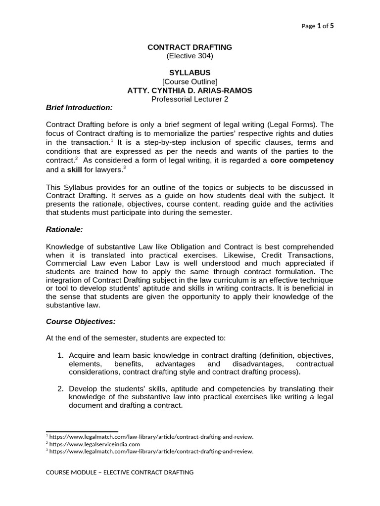 Course Outline Syllabus Modified | PDF | Common Law | Private Law