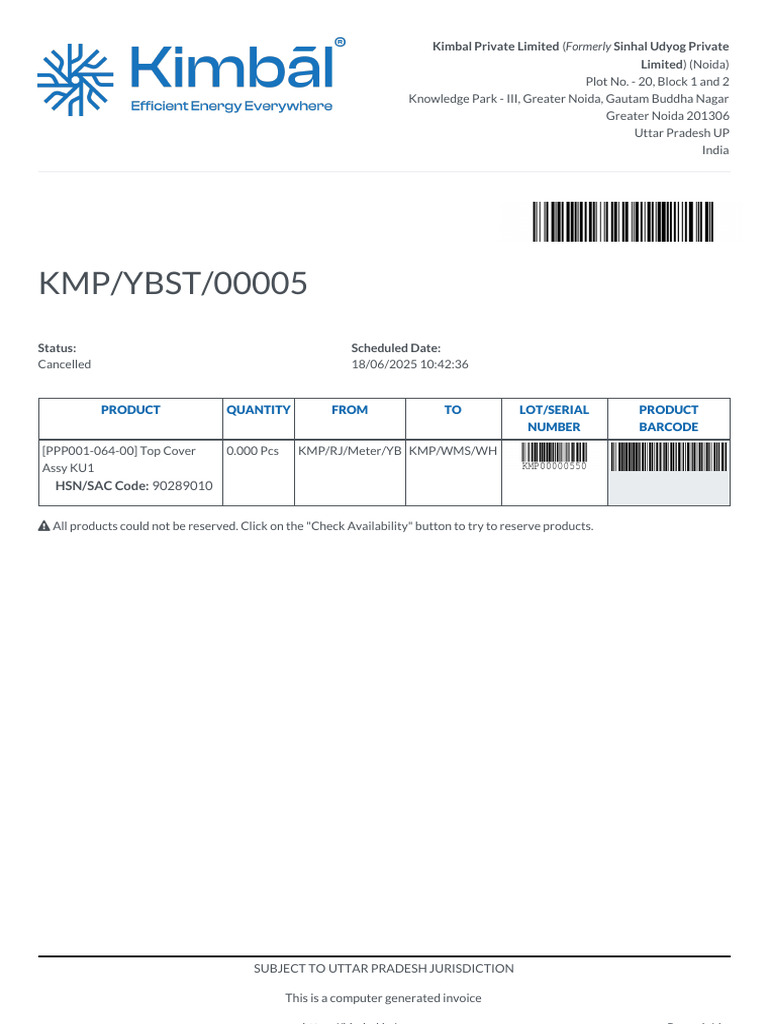 Picking Operations - KMP - YBST - 00005 | PDF