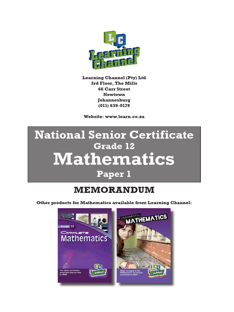 Bonus Exemplar Mathematics Memo 1 | PDF | Mathematics | Geometric Shapes