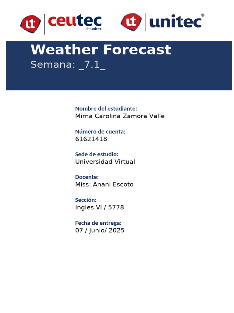 Assignment 7.1_ I¿MirnaZamora_Weather Forecast | PDF