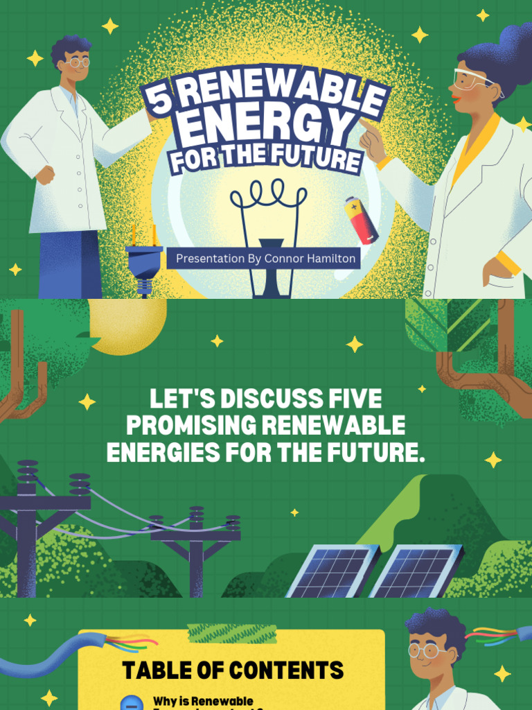 Green and Yellow Illustrative 5 Renewable Energy Presentation | PDF
