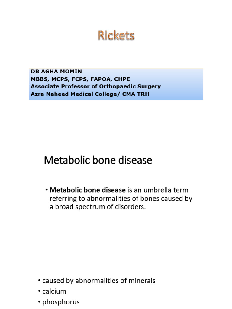 Rickets | PDF | Vitamin D | Bone