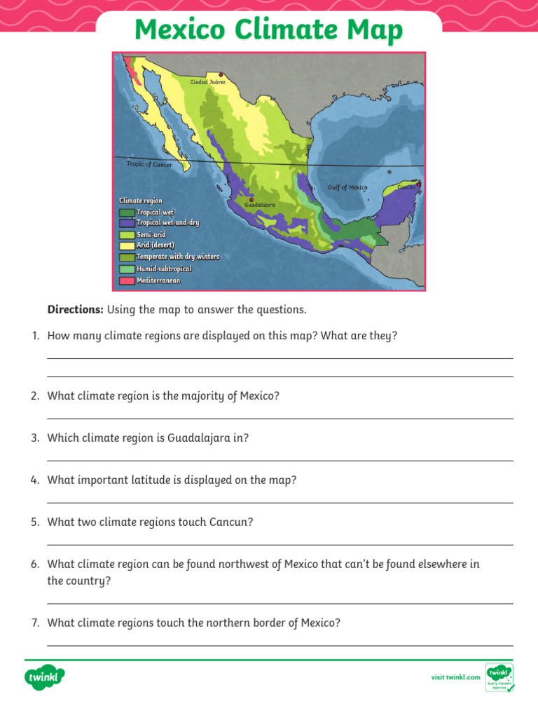 Mexico Climate Map Reading Activity | PDF