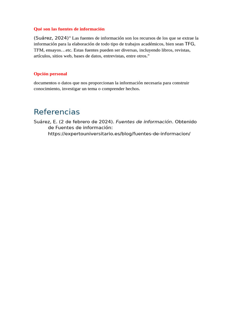 Qué Son Las Fuentes de Información | PDF