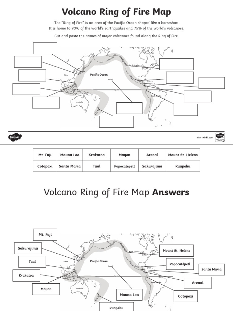 Us2 S 371 Volcano Ring of Fire Map Activity Ver 2 | PDF