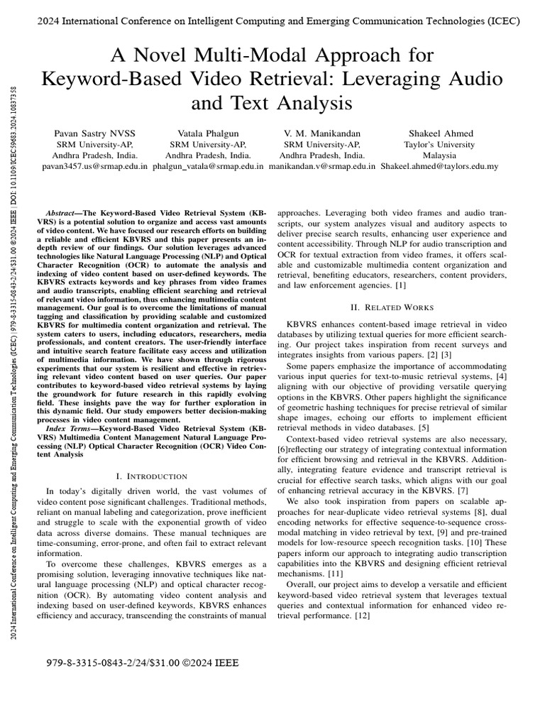 A Novel Multi-Modal Approach For Keyword-Based Video Retrieval ...