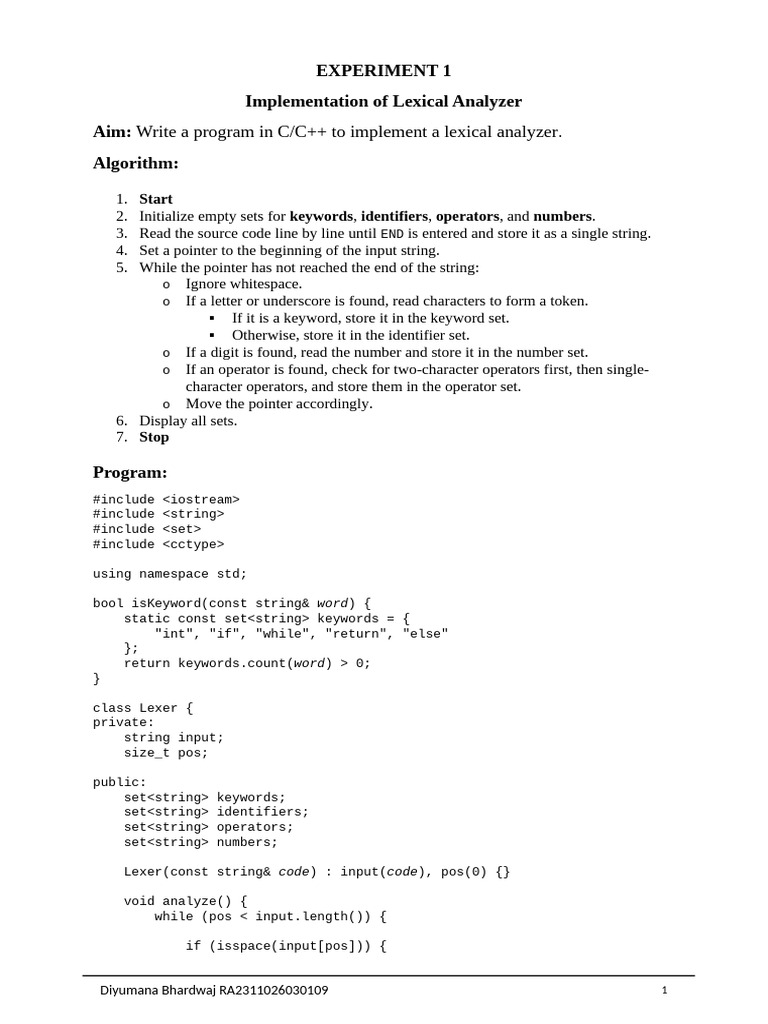 Experiment 1 | PDF | Software Development | Programming Paradigms