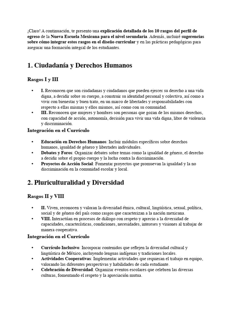 Rasgos Del Perfil de Egreso | PDF | Plan de estudios | Sustentabilidad