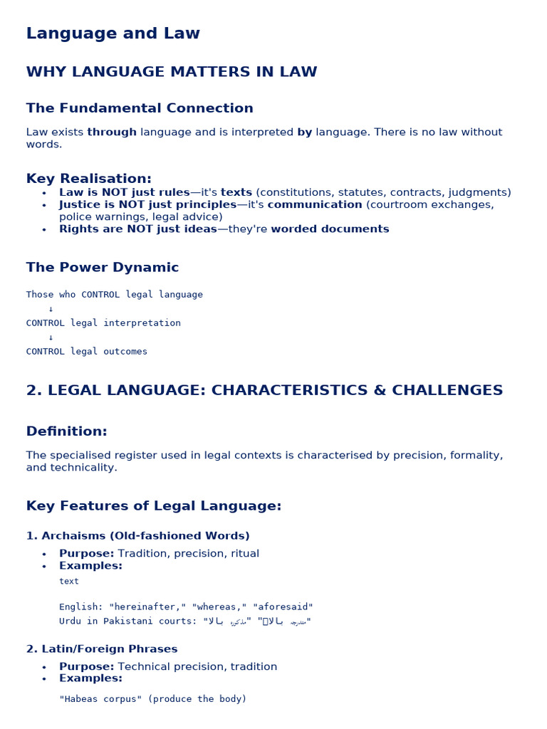 Lecture 12 Language and Law | PDF | English Language | Constitution