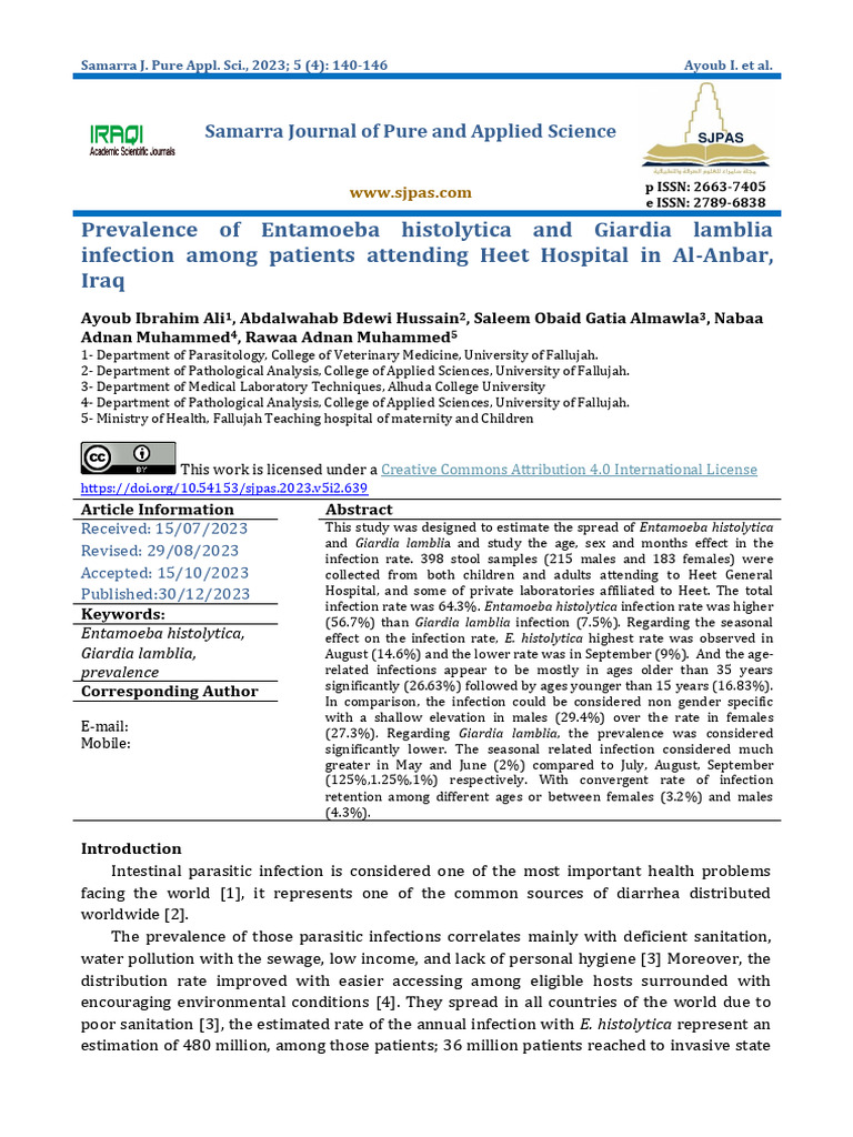 Entamoeba Histolytica 1 | PDF | Microbiology | Medical Specialties