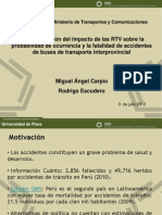 Evaluación del impacto de las RTV sobre la probabilidad de ocurrencia y la fatalidad de accidentes de buses de transporte interprovincial