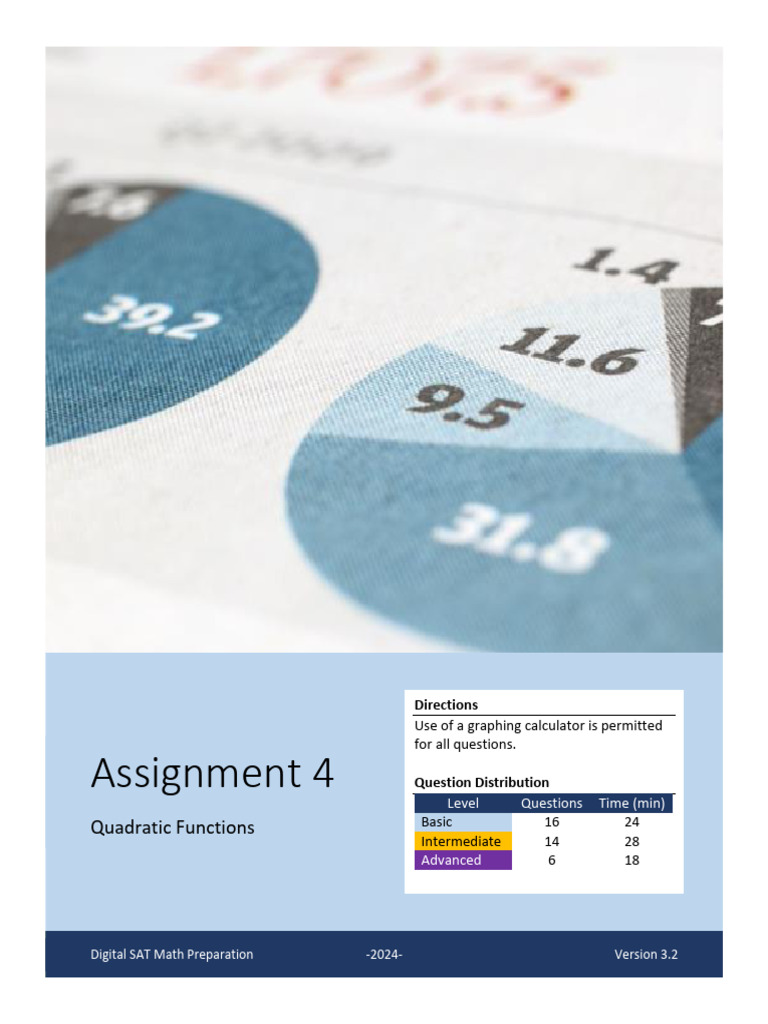 Math Assignment 4 - Quadratic Functions | PDF | Quadratic Equation ...