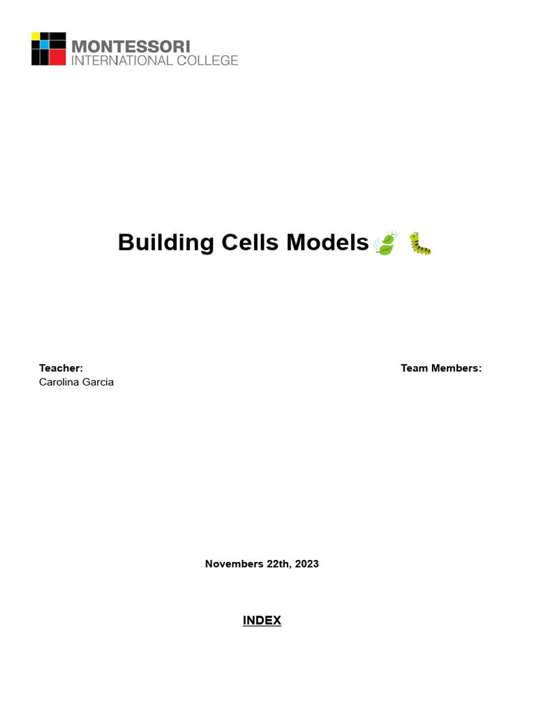 Science Project Report - Cell Model | PDF | Cell (Biology) | Organelle