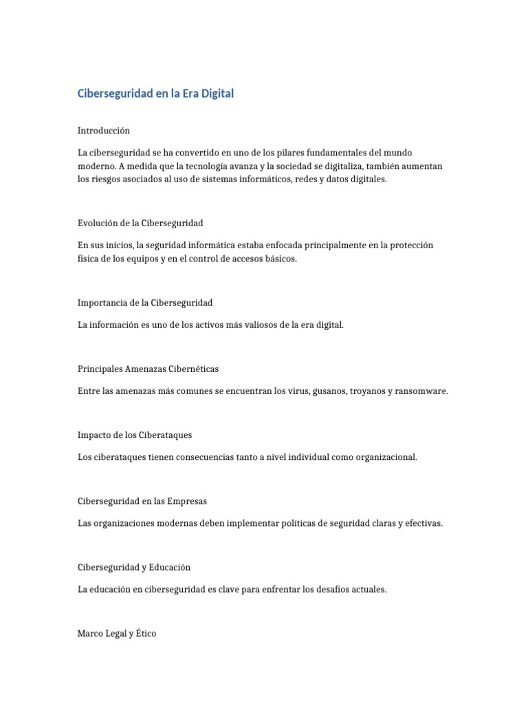 Ciberseguridad en La Era Digital | PDF