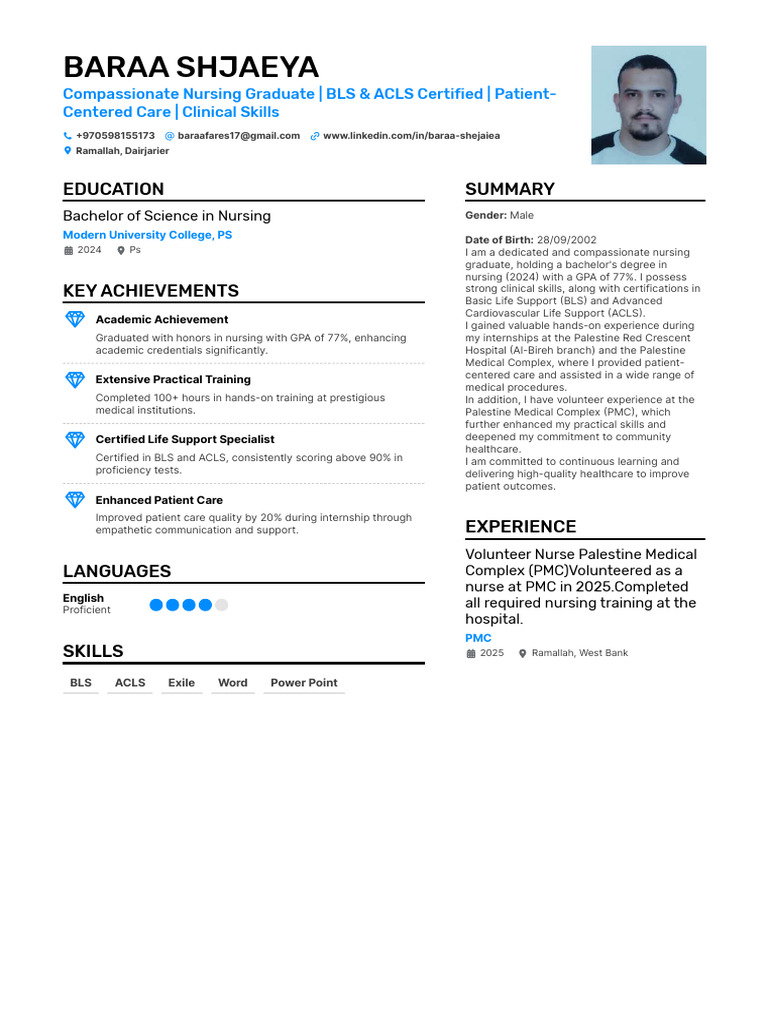 Baraa Shjaeya: Education | PDF | Nursing | Health Care