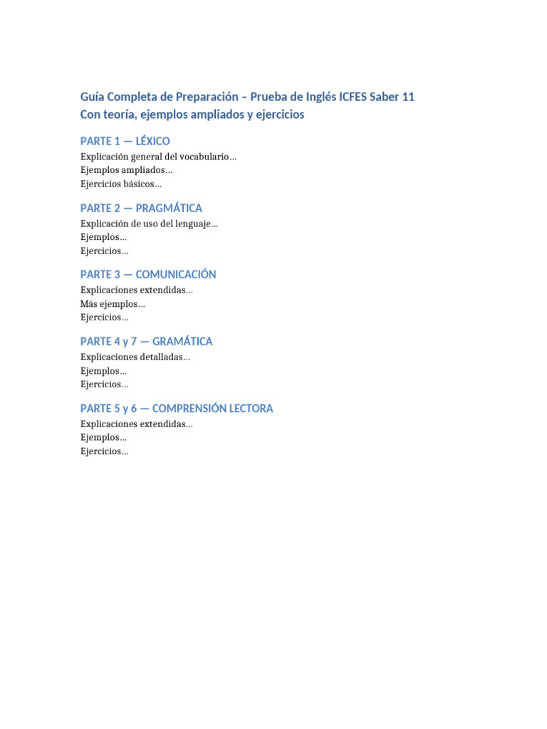 Guia ICFES Ingles Completa | PDF
