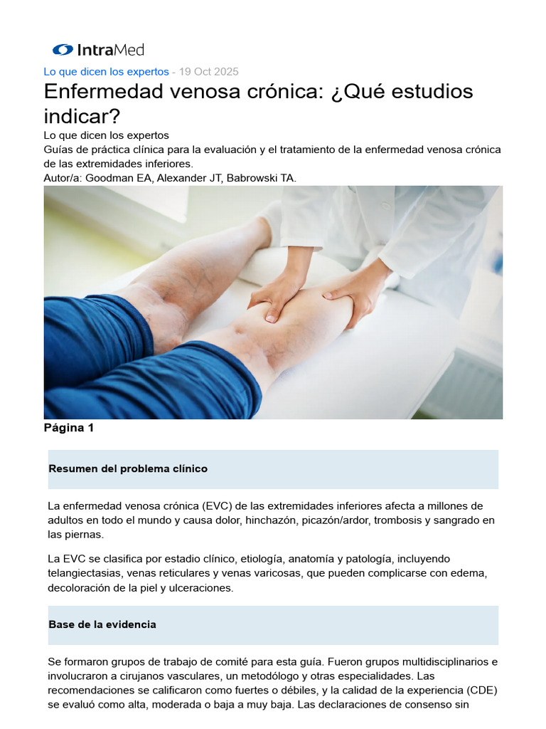 Intramed - Enfermedad Venosa Crónica_ ¿Qué Estudios Indicar | PDF ...