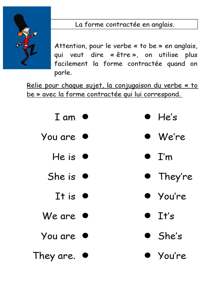 La Forme Contractee en Anglais | PDF | Verbe | Conjugaison