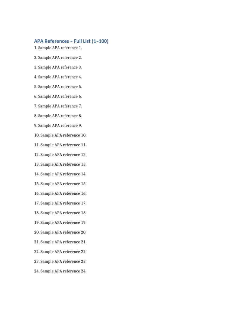 APA References 1 To 100 | PDF | Chess | Chess Theory