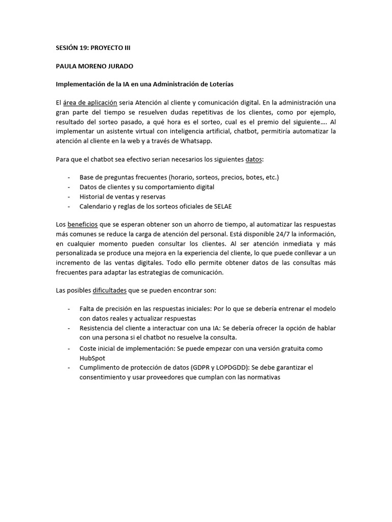 Sesión 19 Proyecto III | PDF