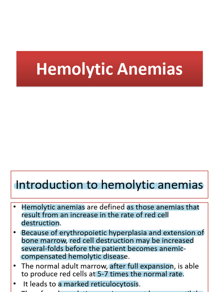 6 - Hemolytic Anemias | PDF | Antibody | Hematology