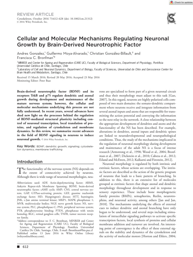 Cytoskeleton - 2016 - Gonzalez - Cellular and Molecular Mechanisms ...