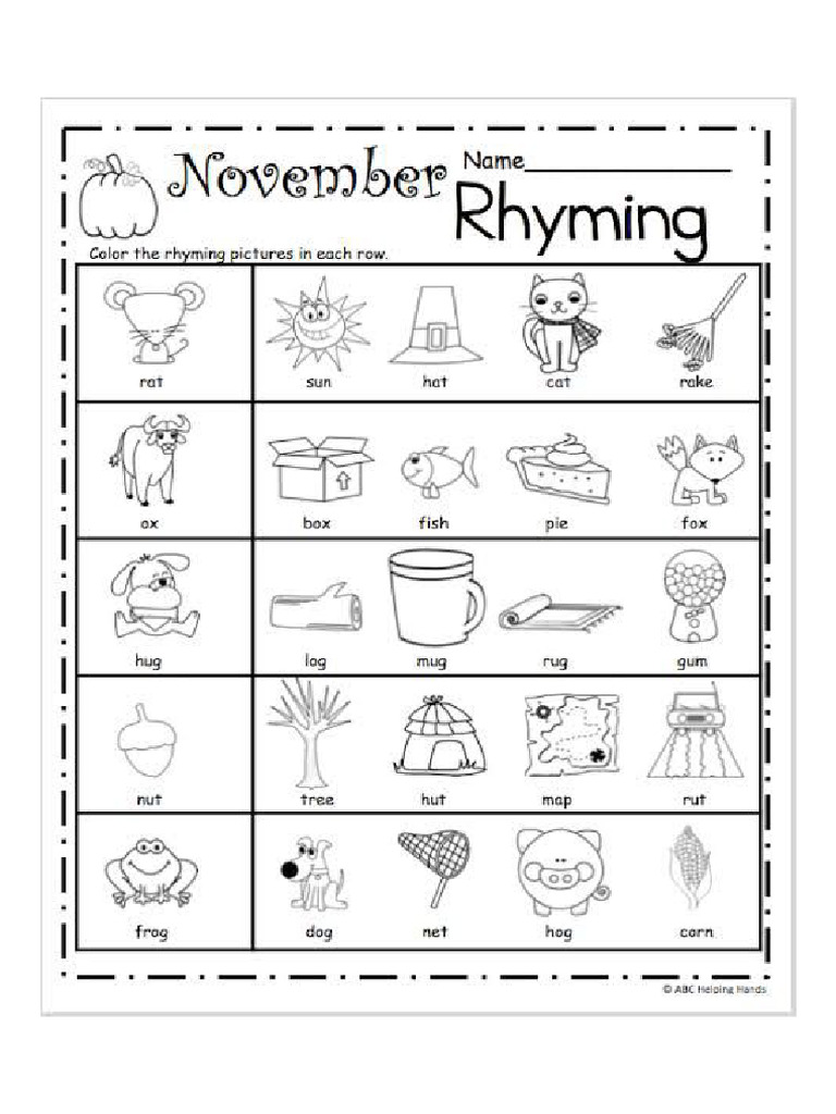Rhyming Words Qs Paper-Geol | PDF