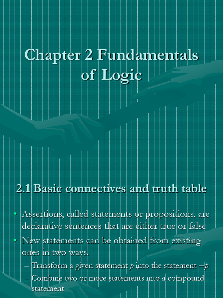 Chapter 2 - Fundamental of Logic | PDF | Proposition | Metalogic