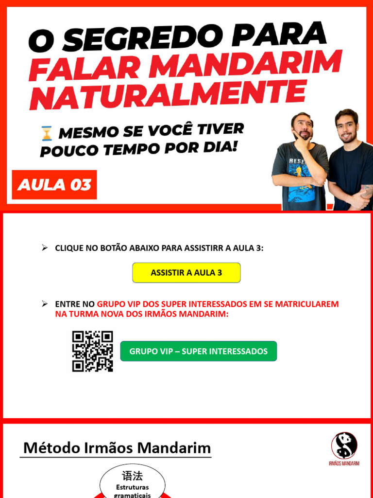 PDF Aula 03 Irmaos Mandarim 1 | PDF