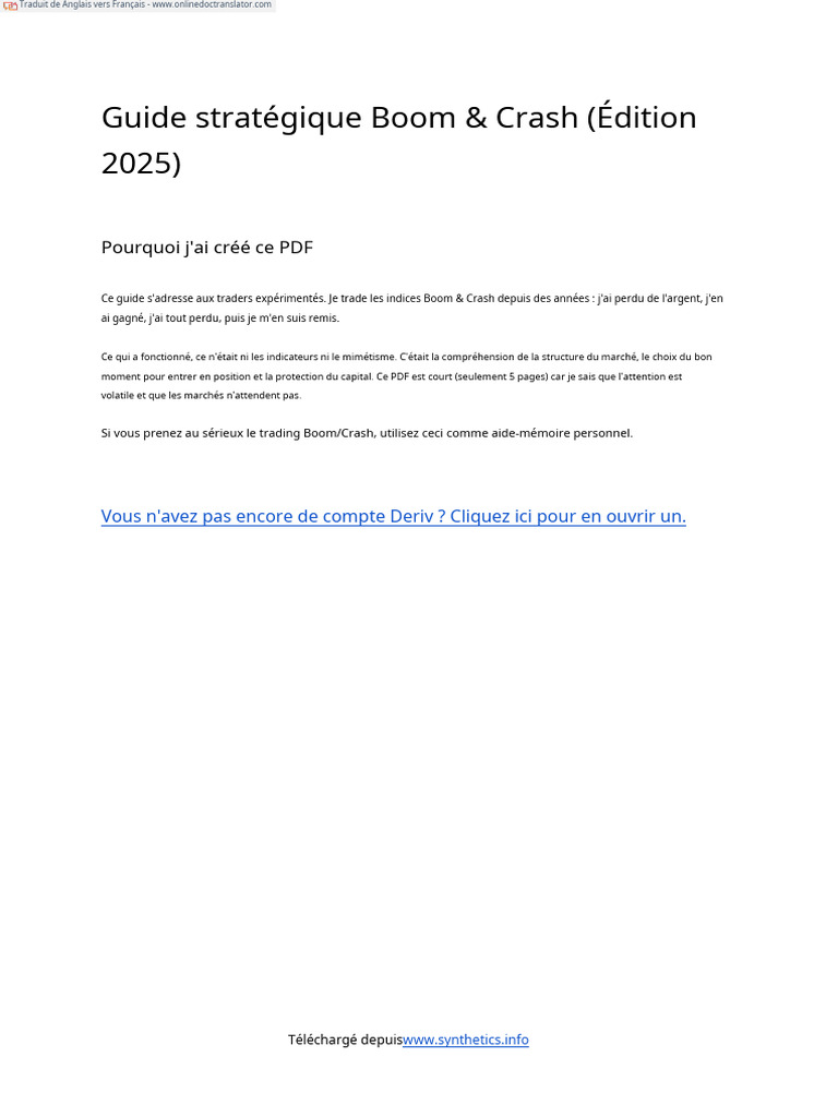 Boom Crash Strategy Guide 2025 Edition | PDF | Opérateur de marché ...