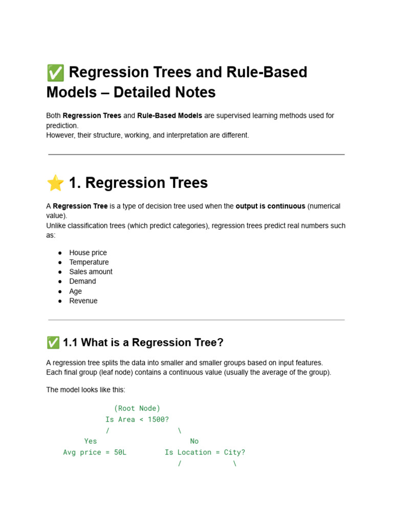 Regression Trees and Rule-Based Models | PDF | Algorithms | Machine ...