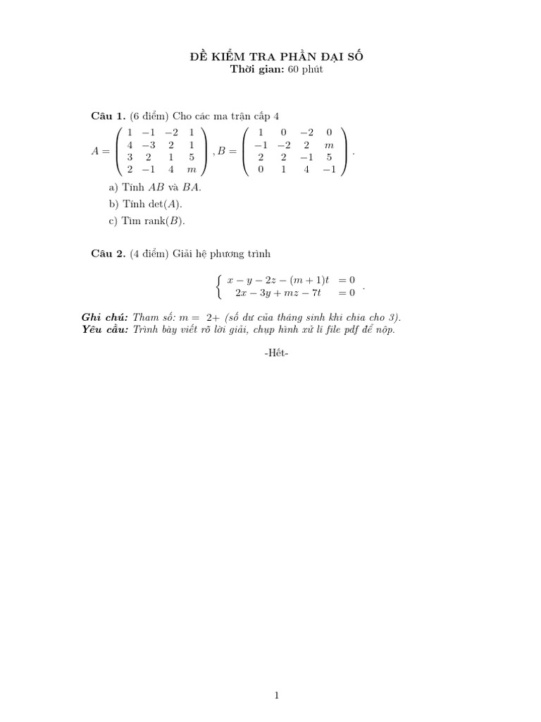 Exam Algebra 01 | PDF