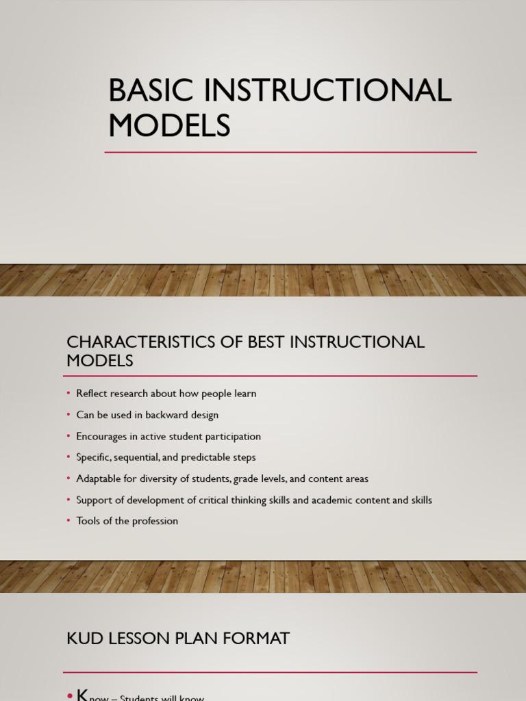 Basic Instructional Models | PDF | Learning | Cognition