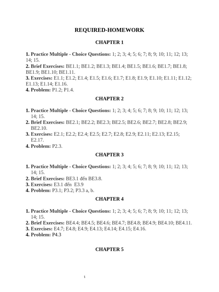 Required Homework | PDF