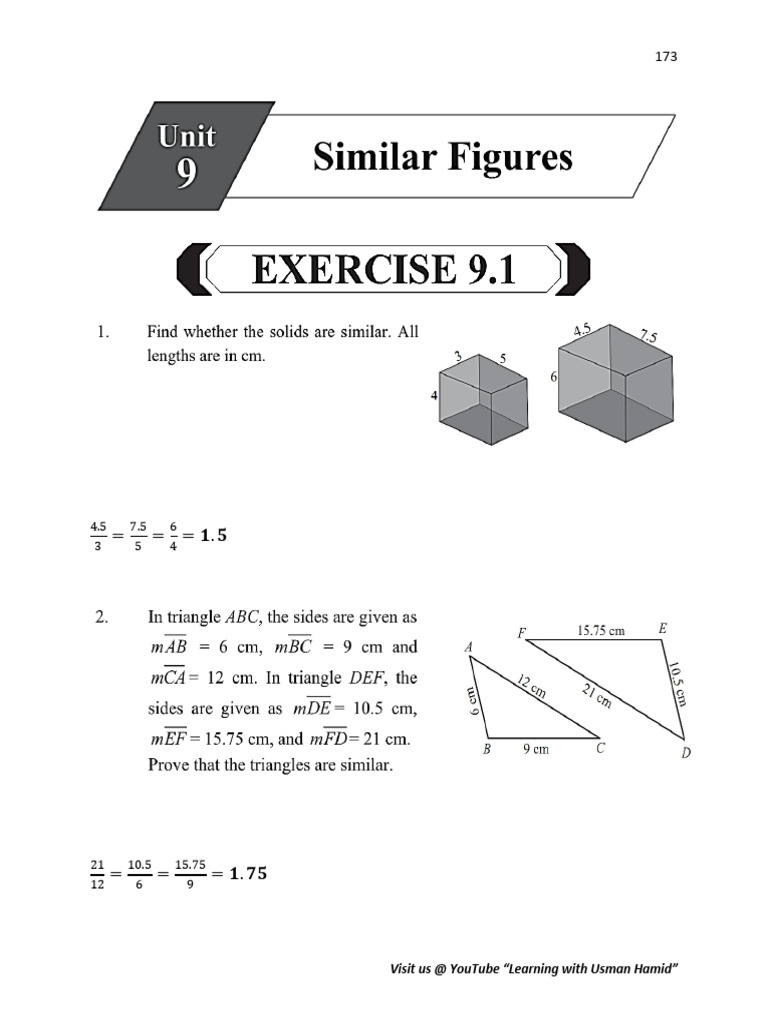 Math9 PCTB Sol Unit09 Usman Hamid | PDF | Triangle | Area