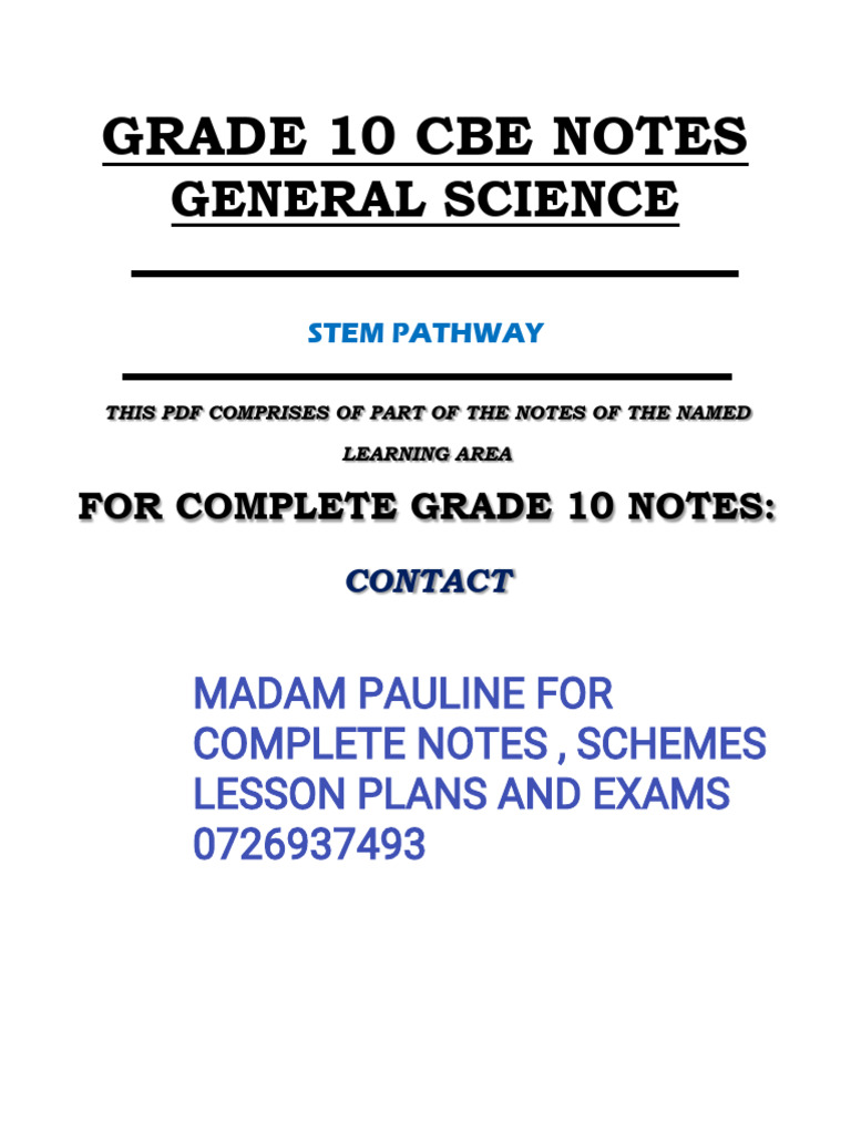 Grade 10 General Science Notes Complete Term 1, 2, 3 | PDF | Cell ...