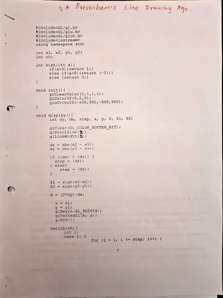 Bresenhams Line Drawing | PDF | Computer Programming | Software Engineering
