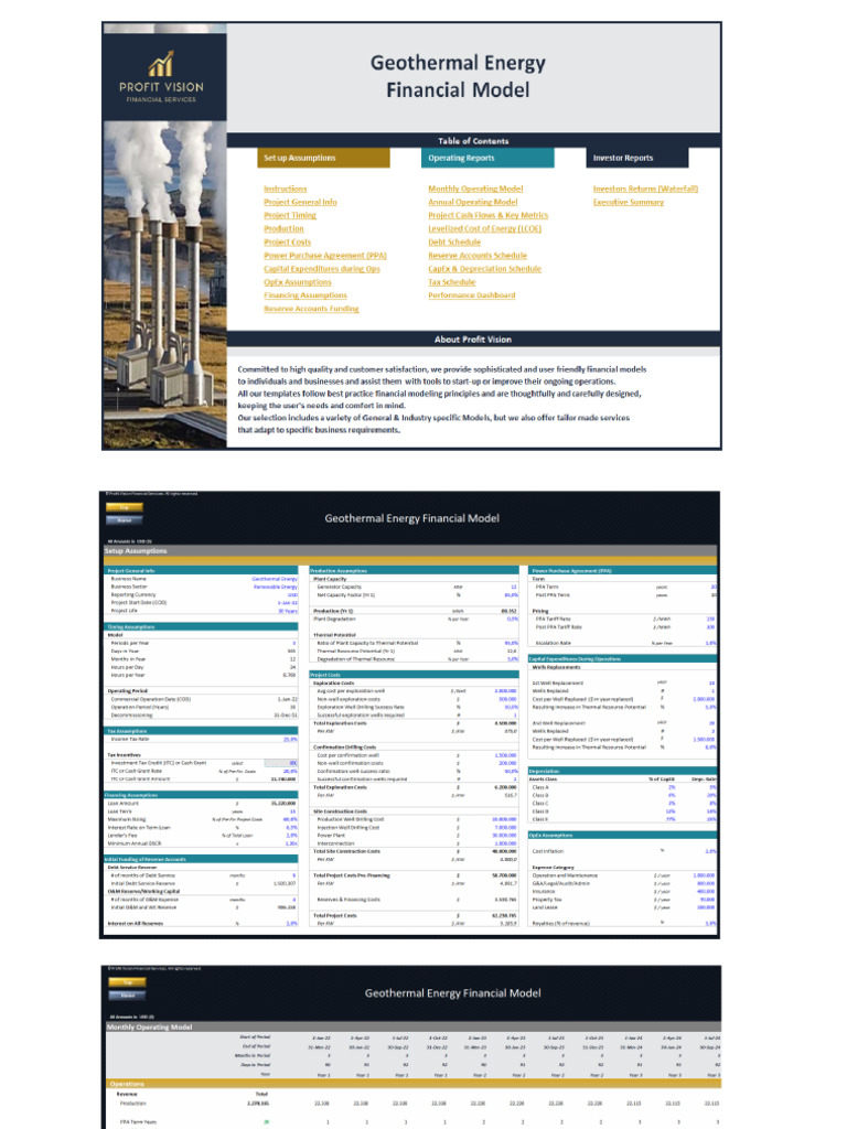 Geothermal Energy Financial Model | PDF
