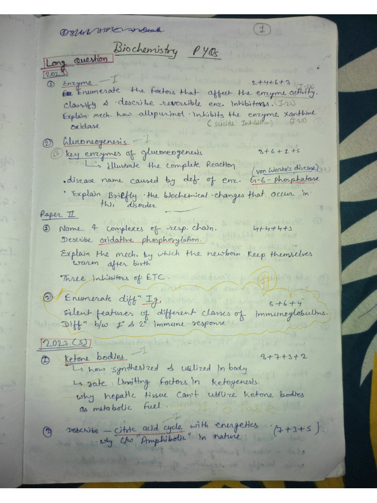 Biochemistry Pyq | PDF