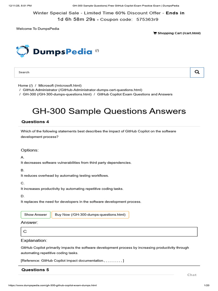 GH-300 Sample Questions - Free GitHub Copilot Exam Practice Exam ...