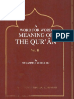 A Word For Word Meaning Of The Quran Vol. 2