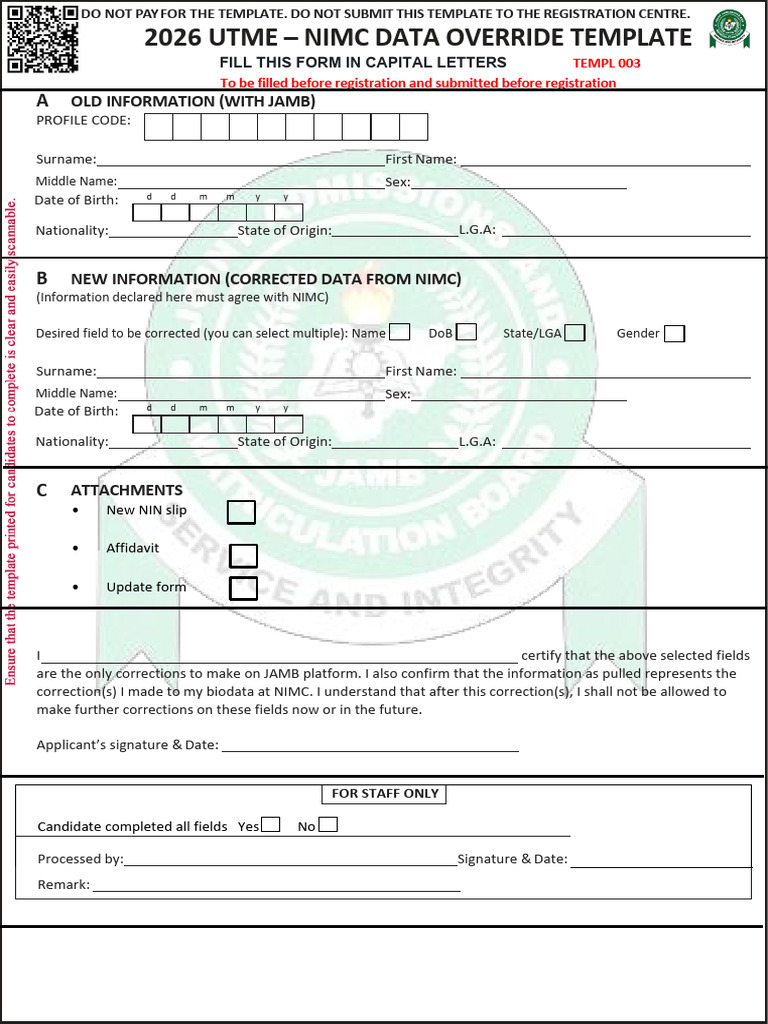 Update Form | PDF