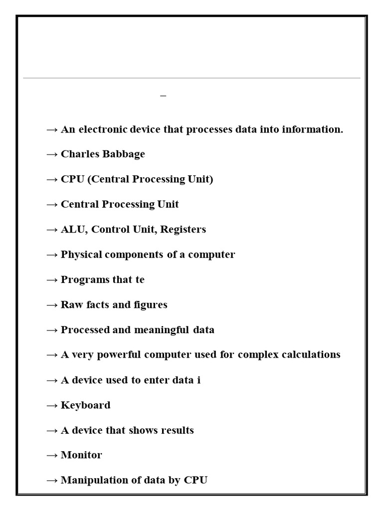 Here Are 100 Computer Questions With Answers Suitable For Tests or ...