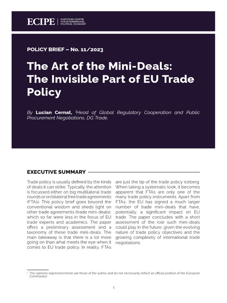 ECI 23 PolicyBrief 11-2023 LY03 | PDF | Commercial Policy | Market Access