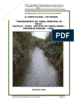 Perfil Simplificado Canal de Riego Lateral L1, Huacan - Membrillo