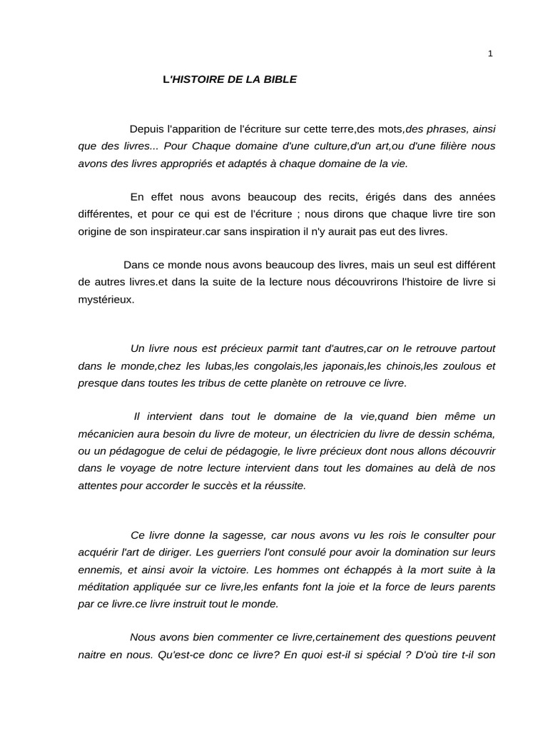 La Bible Et Son Histoire | PDF | Livres des Rois | Paul l'apôtre